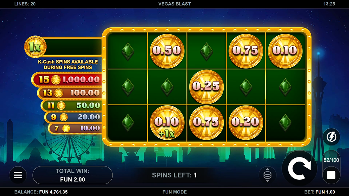 vegas blast during bonus