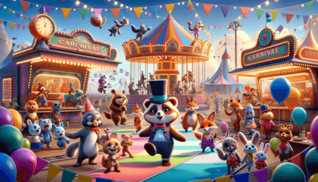 Carnival Critters in a Carnival Setting