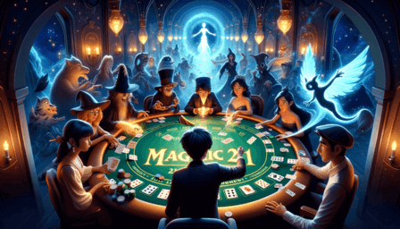 Magical players playing Magic 21 Blackjack