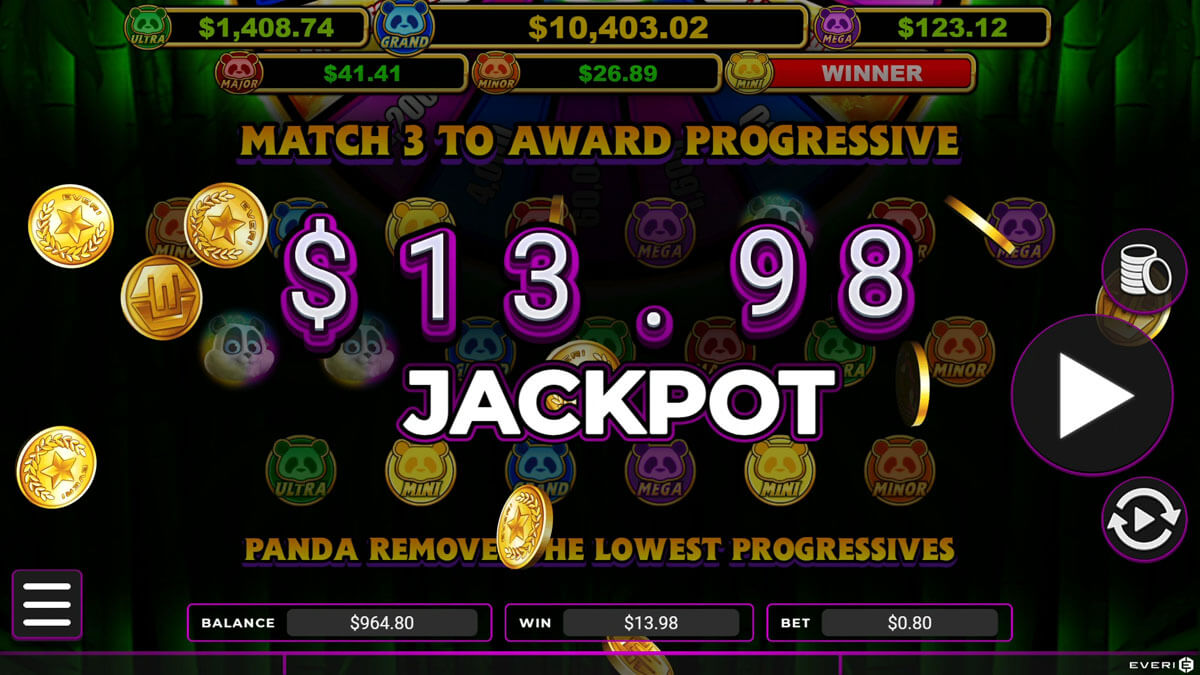 Screenshot of a big win on Wicked Wheel Panda