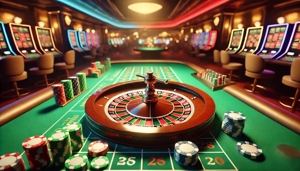 roulette wheel in a casino