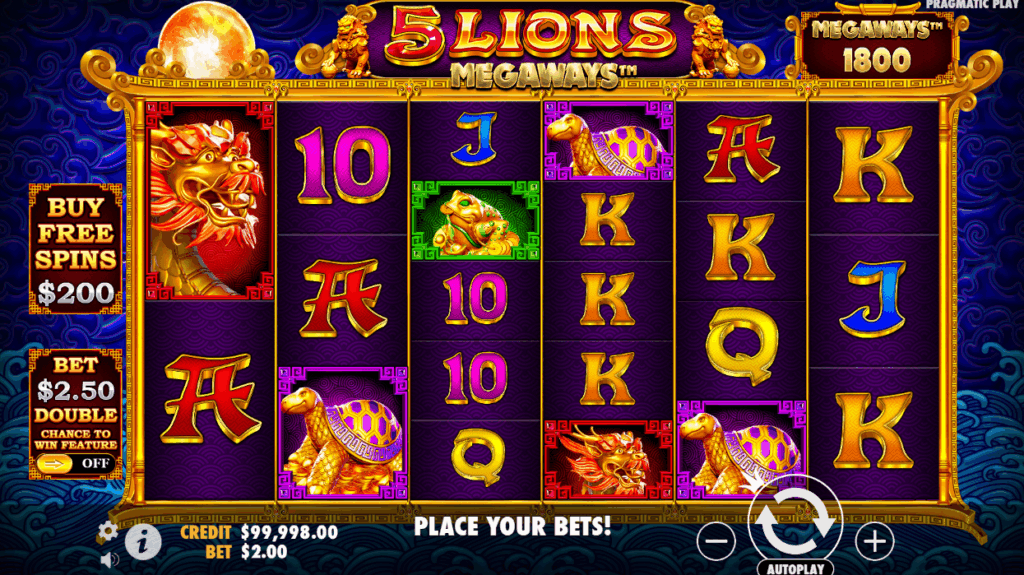 5 lions megaways screenshot