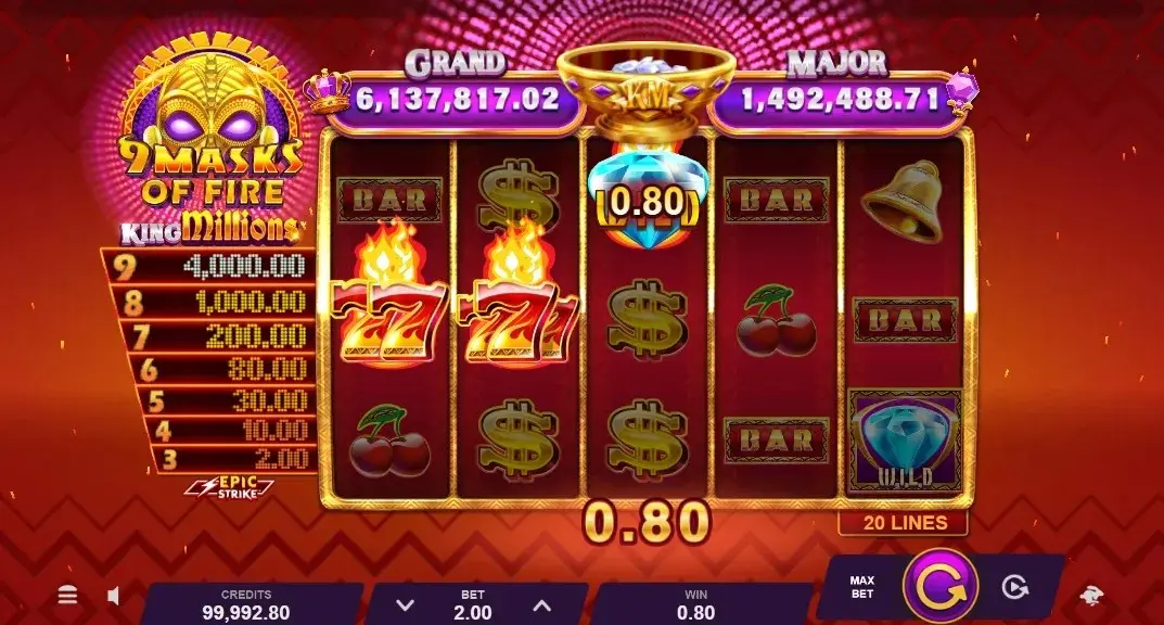 9 Masks of Fire slot screenshot