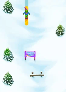 Snowboard Hero - Game screenshot with snow scene.