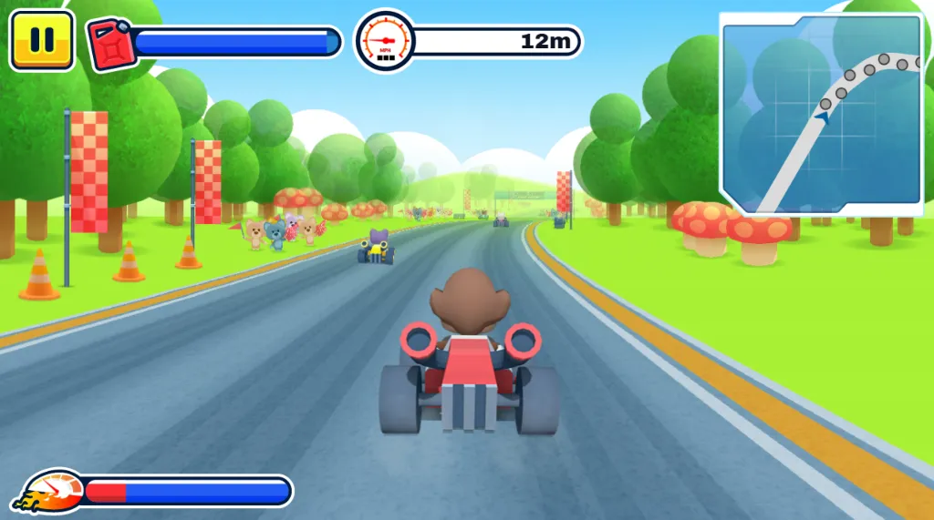 Game - Screenshot of a colorful racing scene.