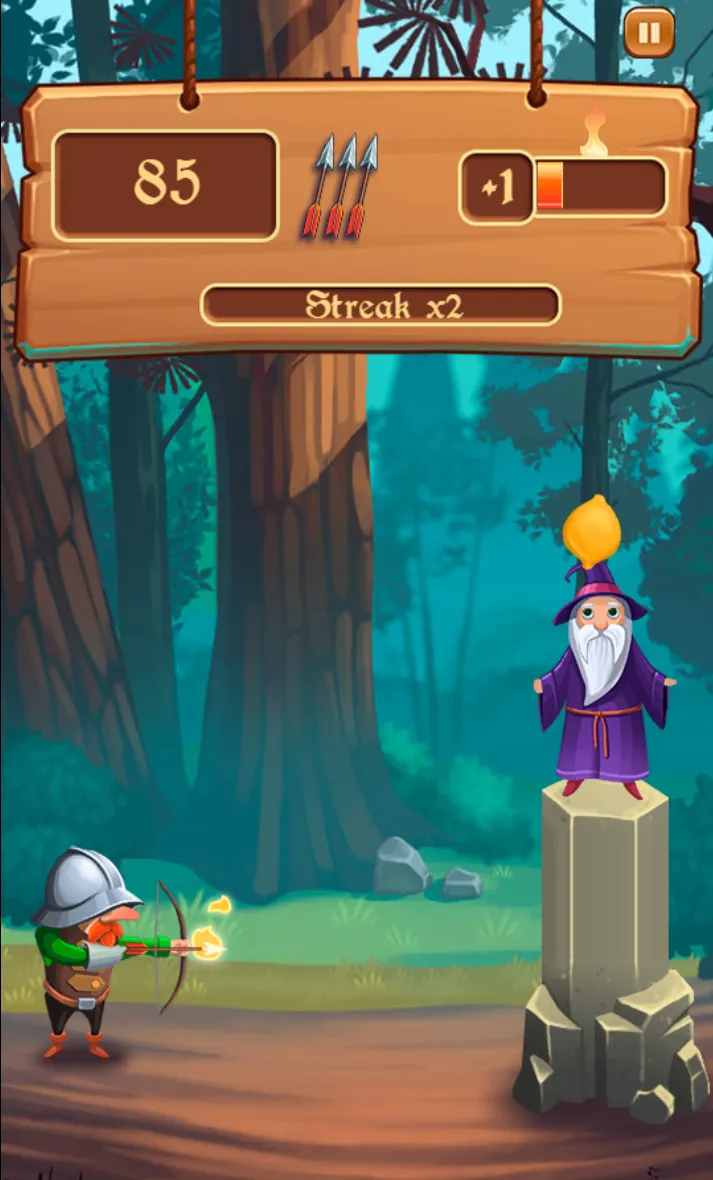 Game Scene - Screenshot with archer and wizard.