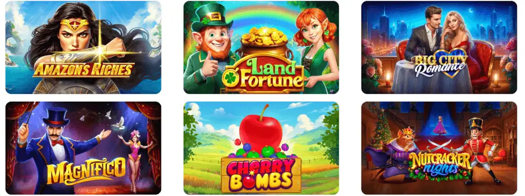 Amazons Riches - Game banner with warrior.