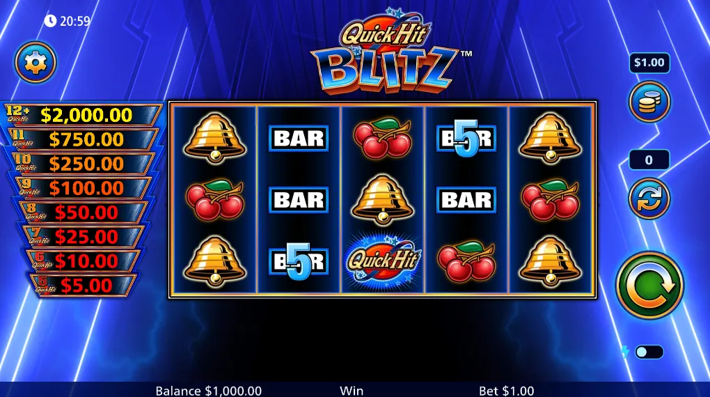 quick hit blitz blue screenshot