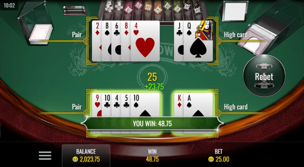 Pai Gow - Game Screenshot with Winning Hand