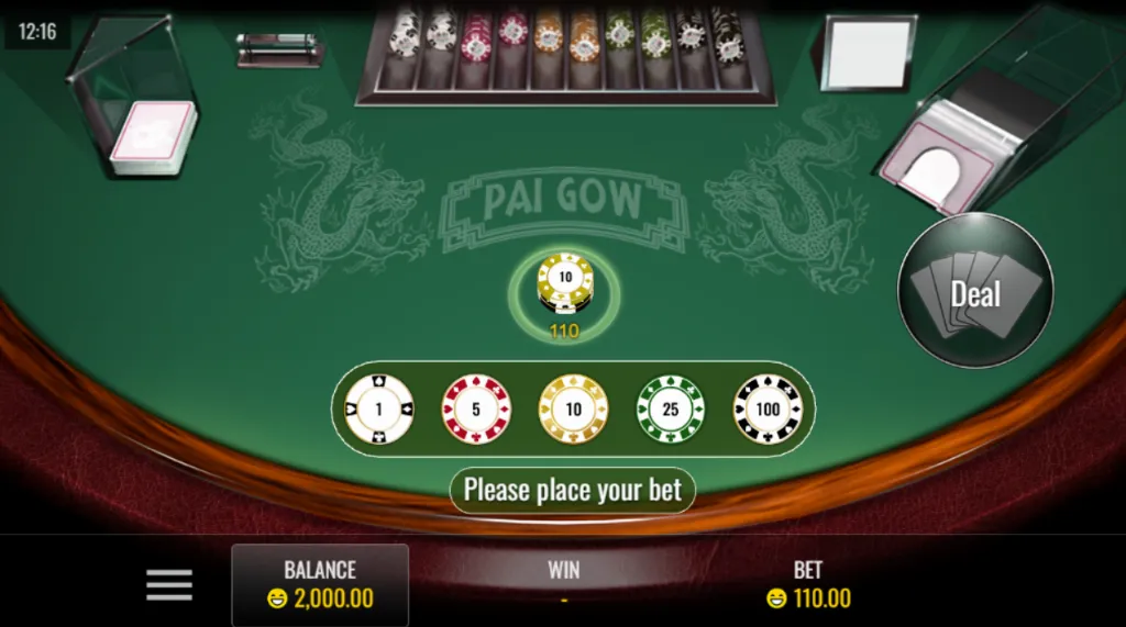 pai gow poker table
