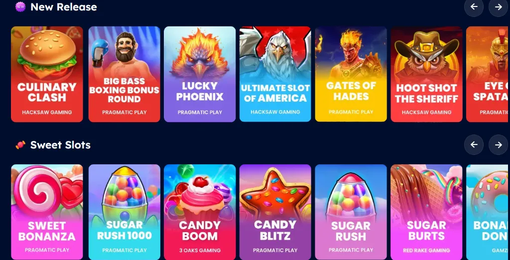speedsweeps casino - Banner with new slot games.