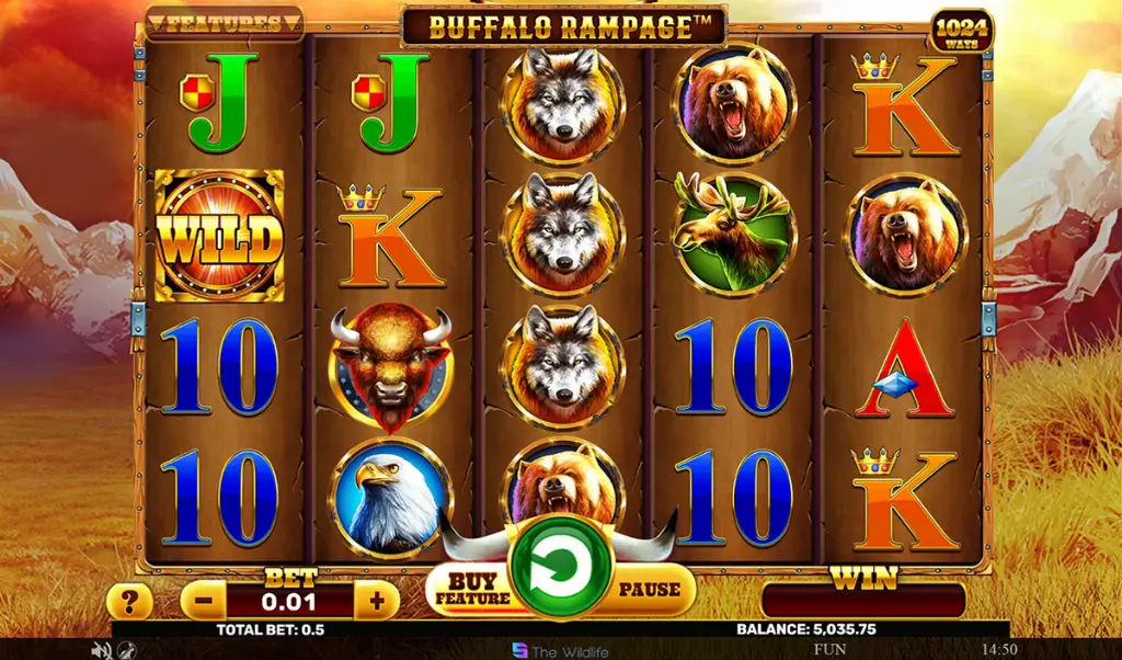 Buffalo Rampage - Slot game photo with wild symbols.