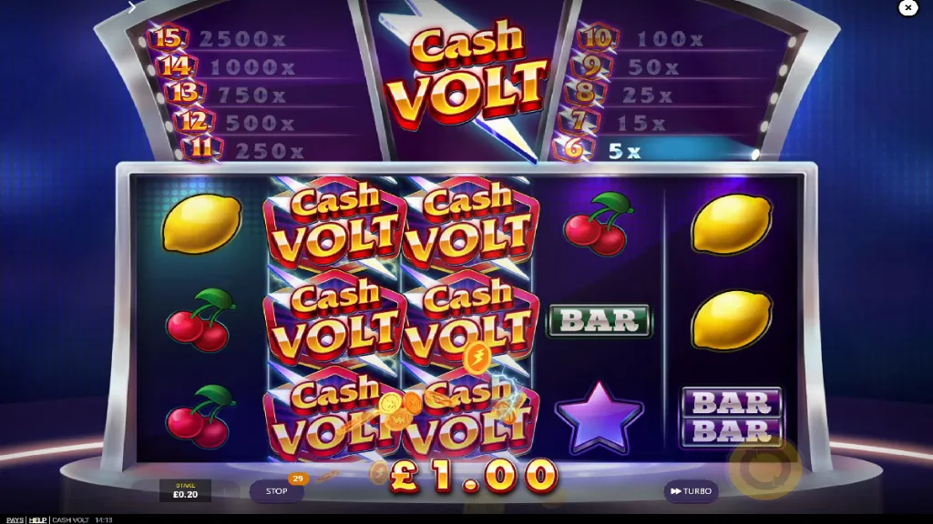 Cash Volt - Game Screenshot with Big Win Display