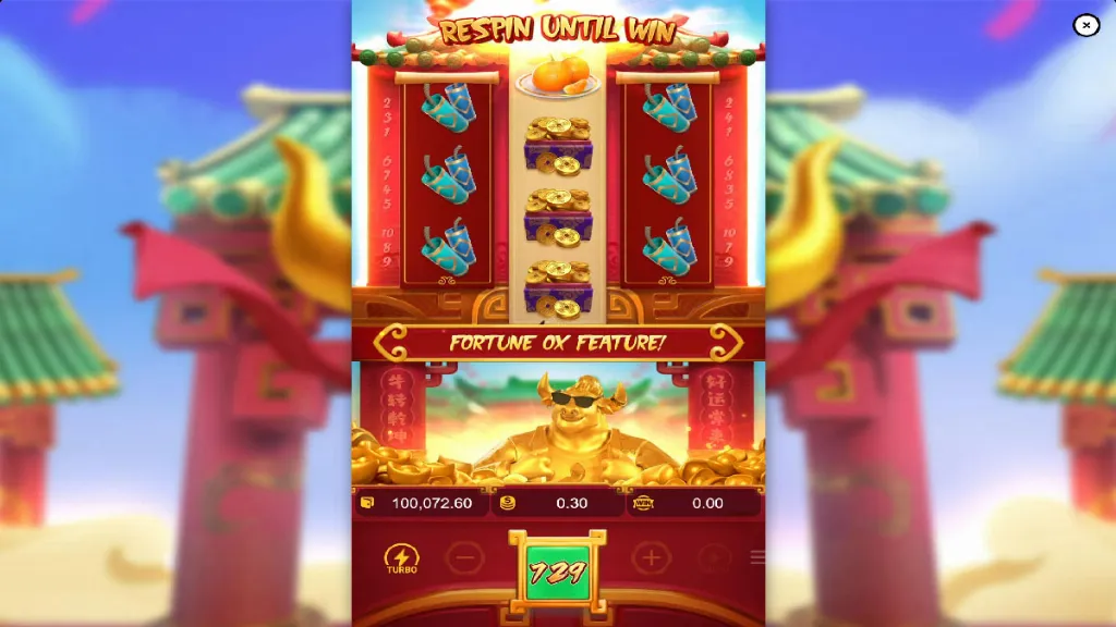 Fortune Ox - Game screenshot with bonus feature.