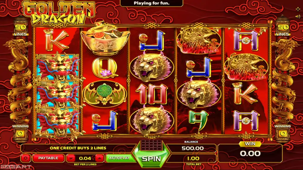 Golden Dragon - Slot Game with vibrant symbols