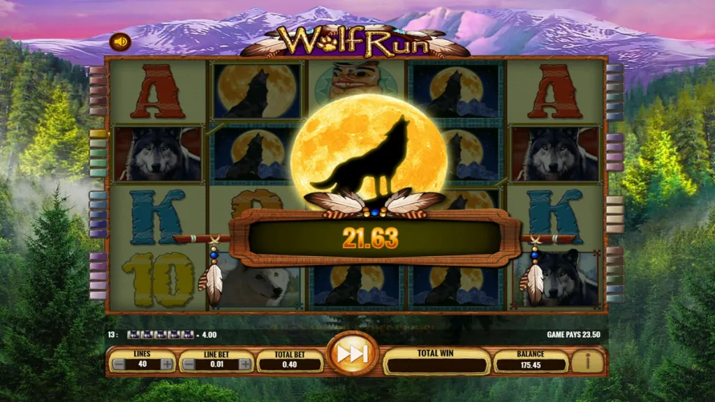 Wolf Run - Banner with big win display.