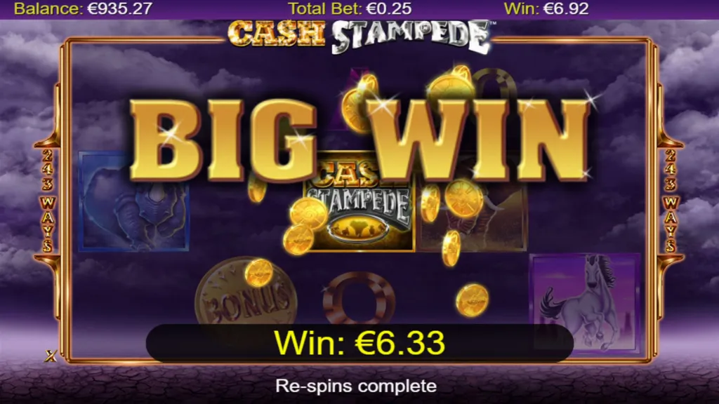 Cash Stampede - Banner with big win display