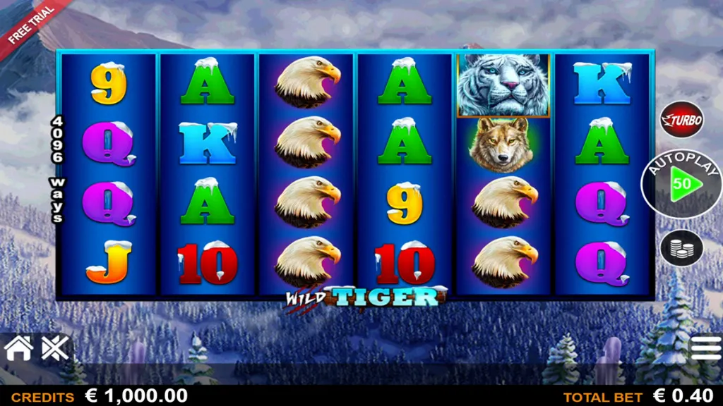 Wild Tiger - Gameplay screenshot with slot symbols