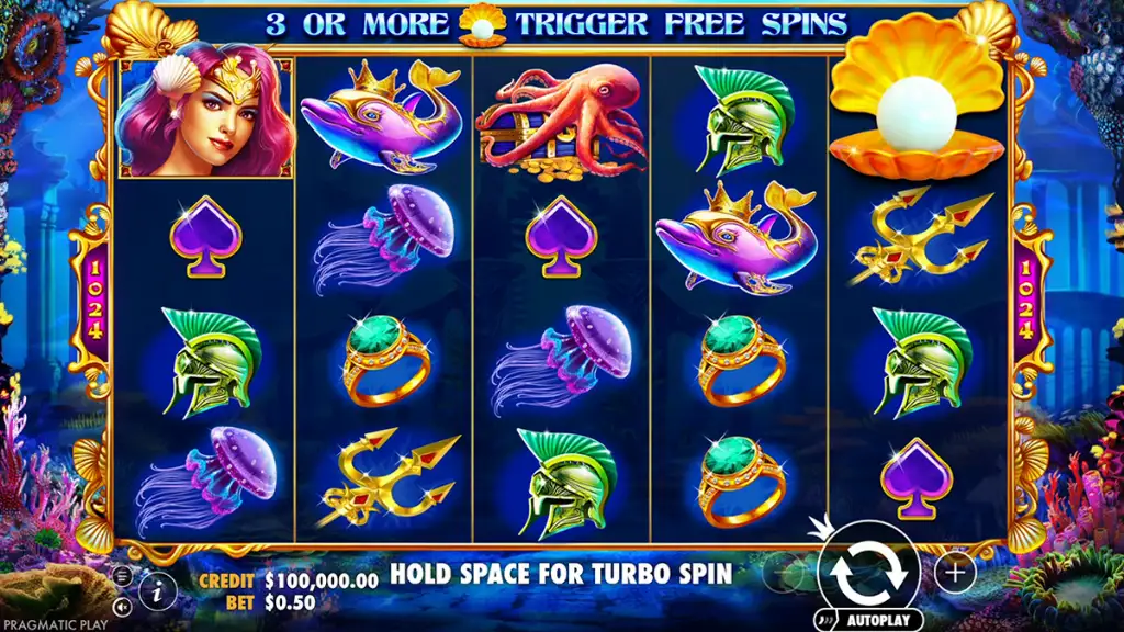Queen of Atlantis - Slot Game with vibrant sea creatures