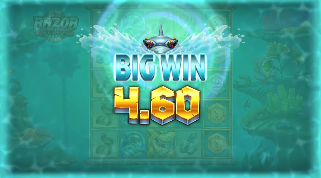 Razor Returns - Banner with big win announcement.