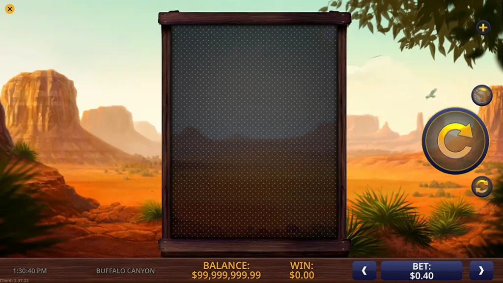 Buffalo Canyon - Game Screenshot with desert backdrop.