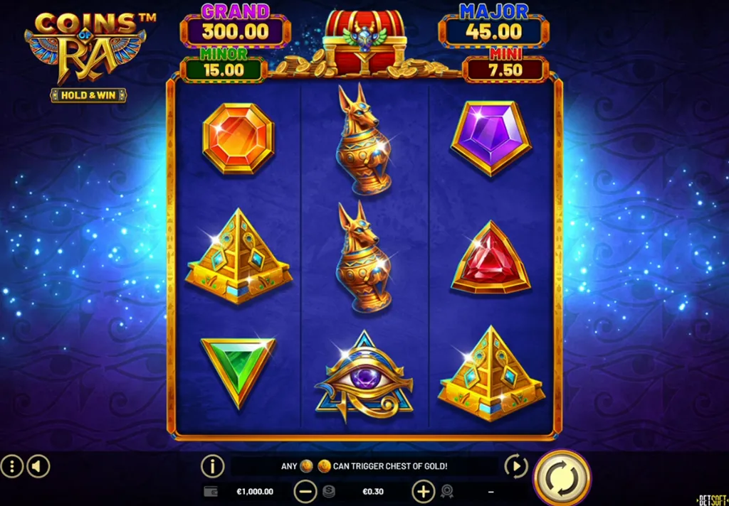 Coins of Ra - Game screenshot with colorful symbols.