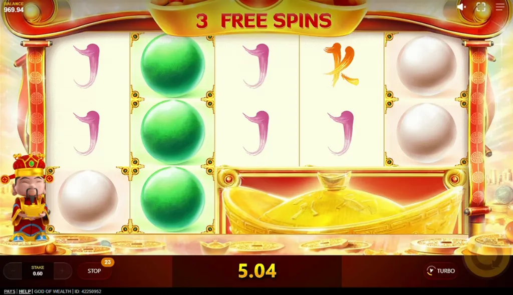 God of Wealth - Slot Game with free spins feature.