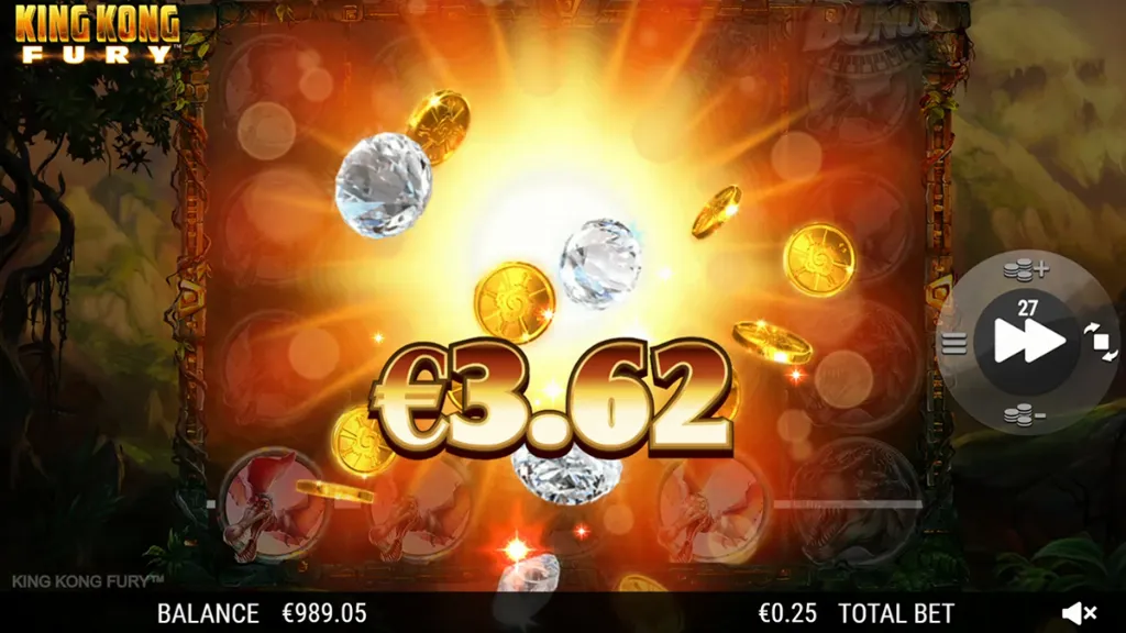 King Kong Fury - Banner with big win display.