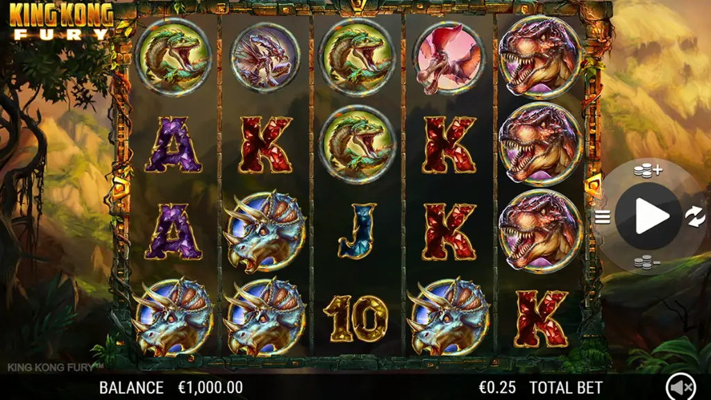 King Kong Fury - Game screenshot with slot reels.