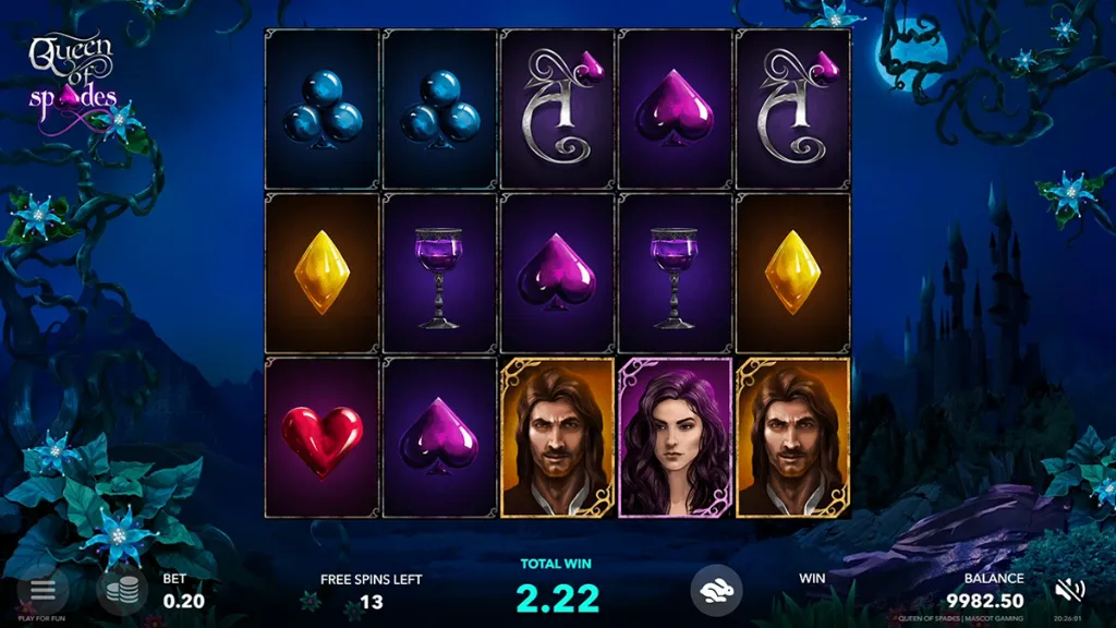 Queen of Spades - Game screenshot with bonus feature.