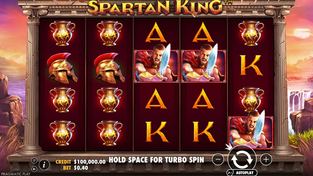 Spartan King - Slot Game with warrior symbols.