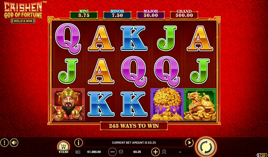 Caishen - Slot Game with vibrant symbols and fortune.