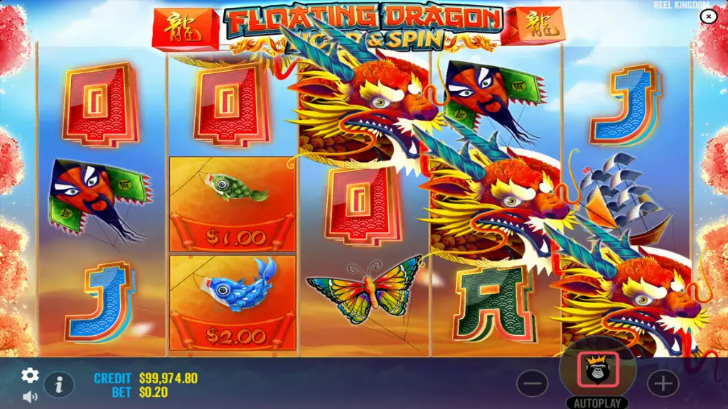 Floating Dragon - Slot Game with vibrant dragon design.