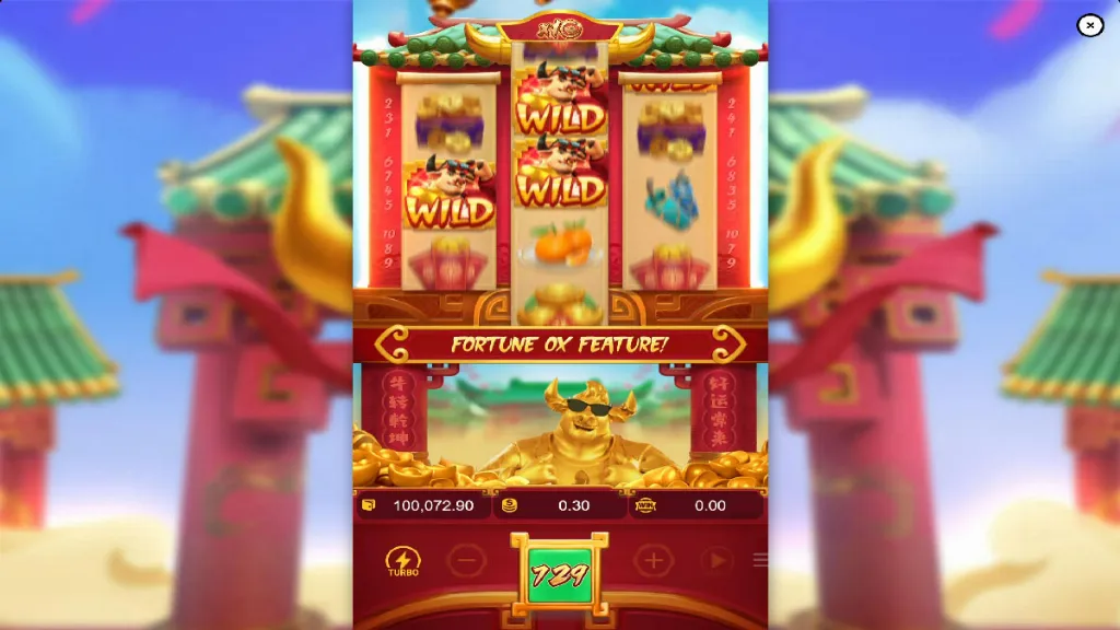 Fortune Ox - Game screenshot with bonus feature.