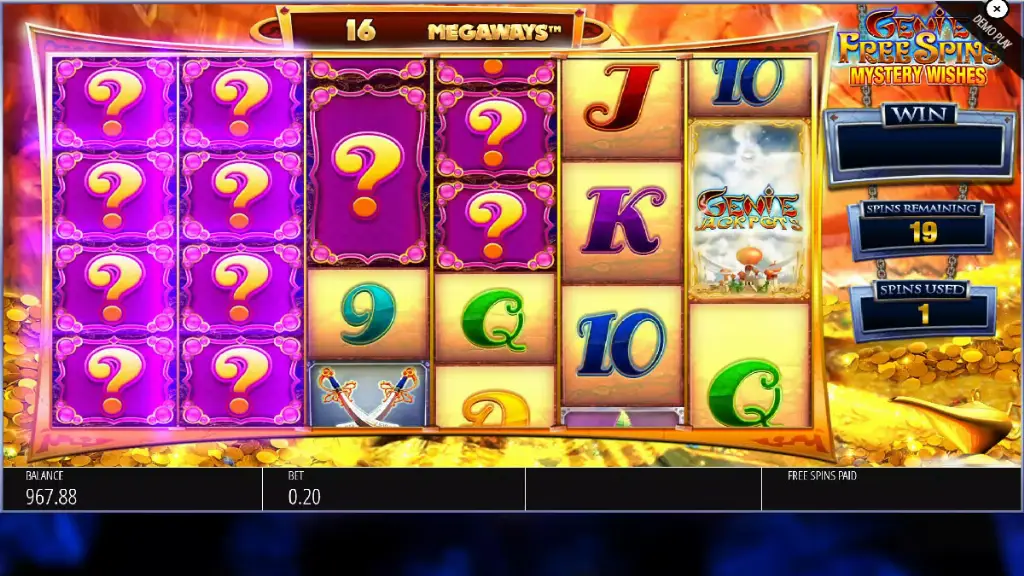 Genie Jackpots - Game Screenshot with Bonus Round