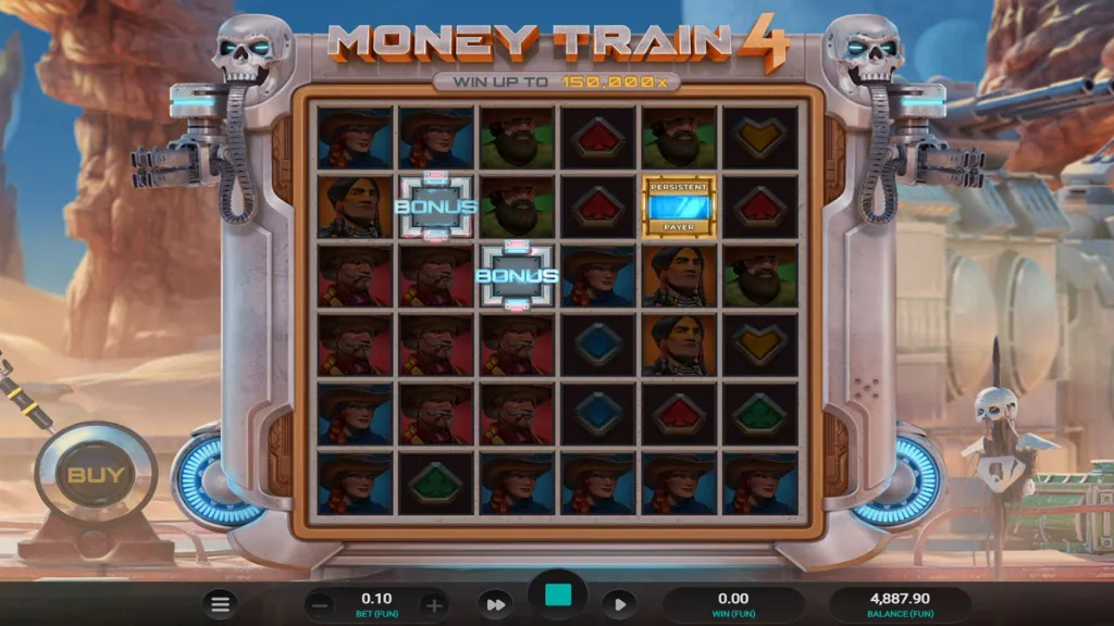 Money Train 4 - Game screenshot with bonus trigger.