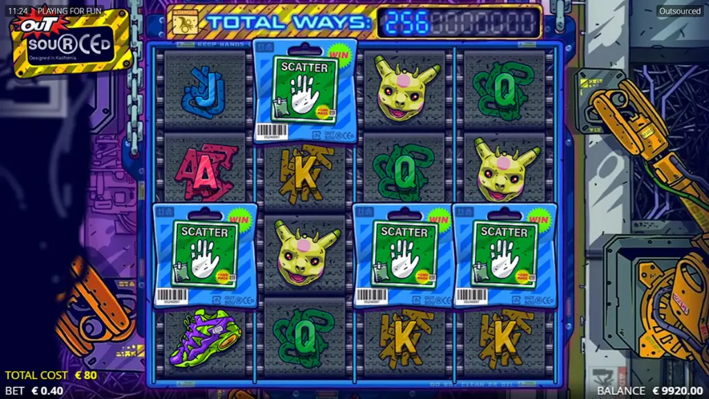 Outsourced - Game Screenshot with bonus trigger.