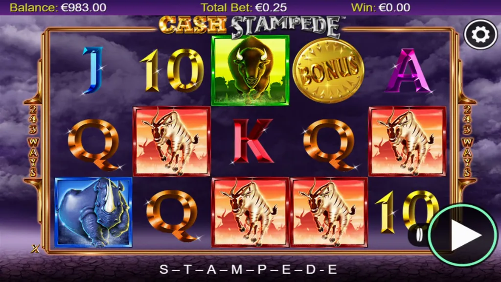 Cash Stampede - Gameplay image with slot reels.