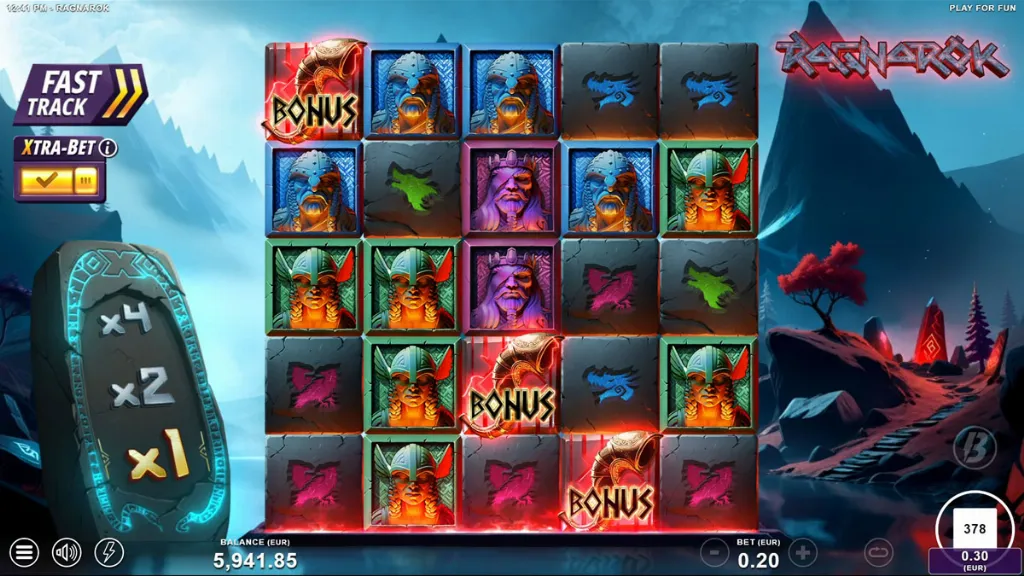 Ragnarok - Game Screenshot with Bonus Trigger Display