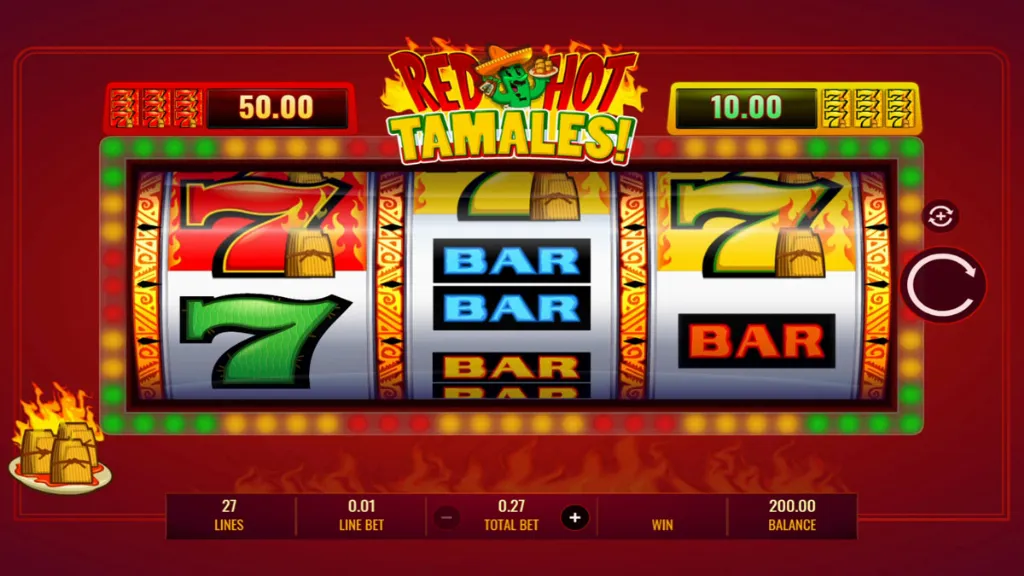 Red Hot Tamales - Gameplay image with slot reels.