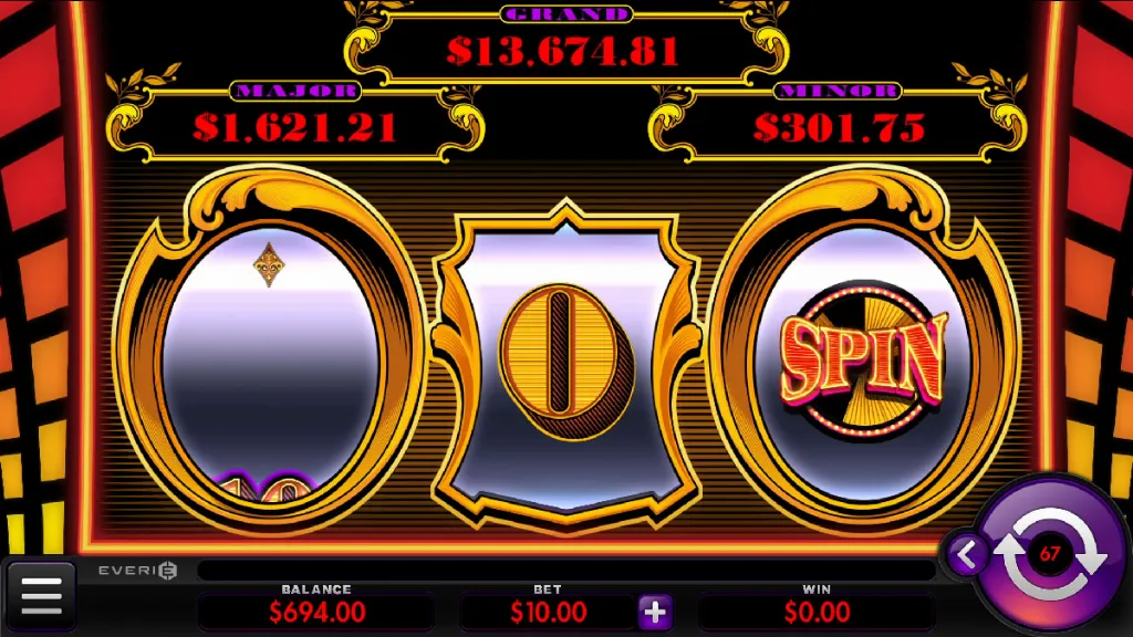 Gold Standard Jackpots slot bonus feature triggered with reels and jackpot values visible.