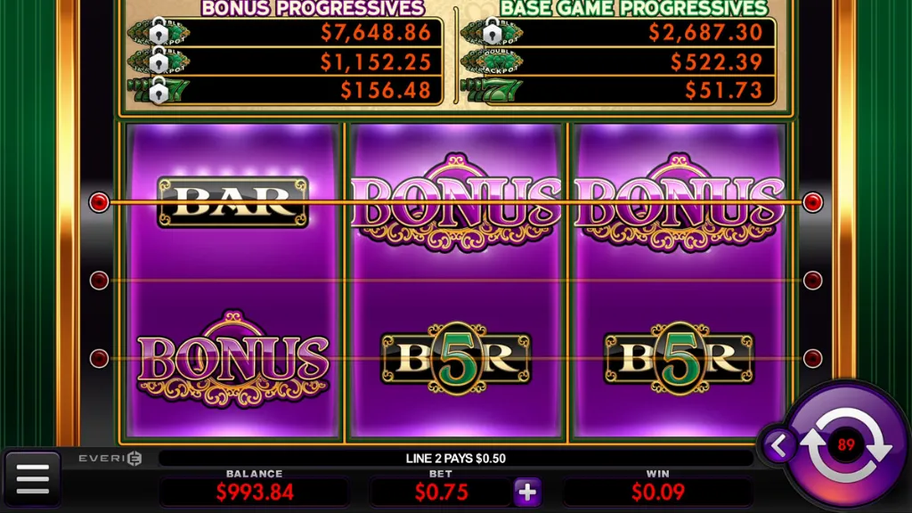 Shamrock slot showing bonus trigger symbols lined up to activate the bonus round