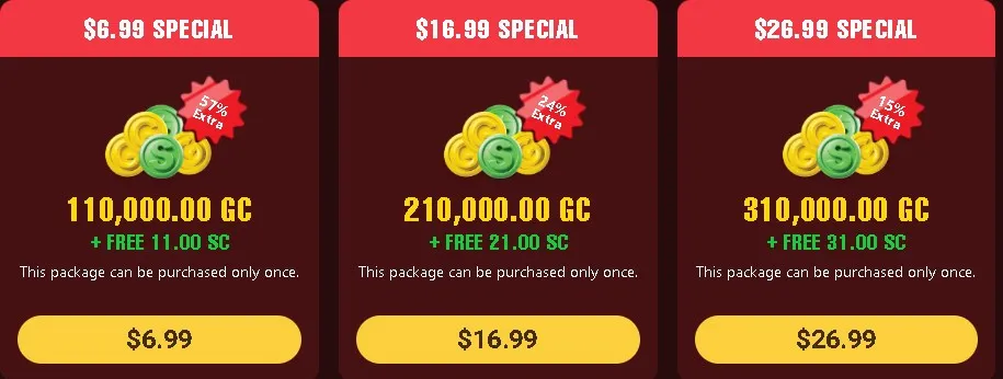 Promotional offer from Moozi Casino highlighting discounted coin packages with extra bonuses for first-time purchases.