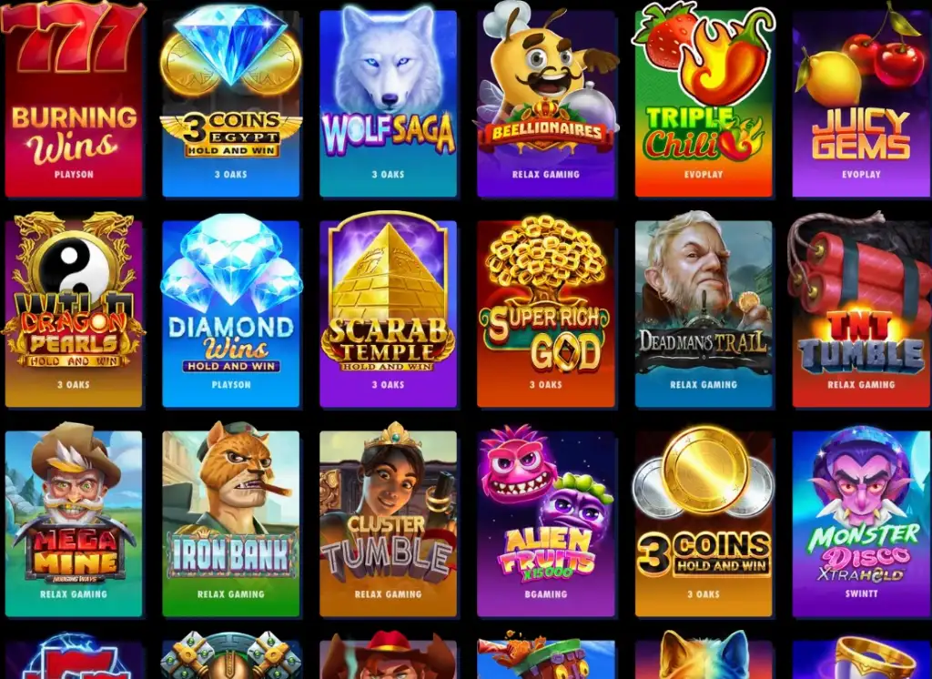The Jackpota slot lobby displays a colorful collection of game icons including Wolf Saga, Scarab Temple, Diamond Wins, and other Hold and Win titles.