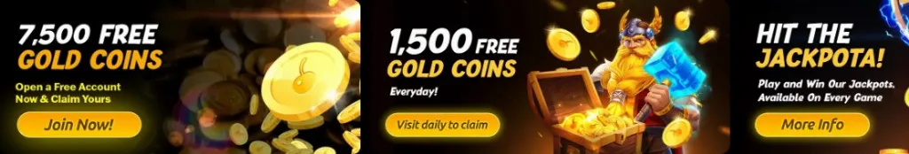 Jackpota - Banner with gold coins promotions.