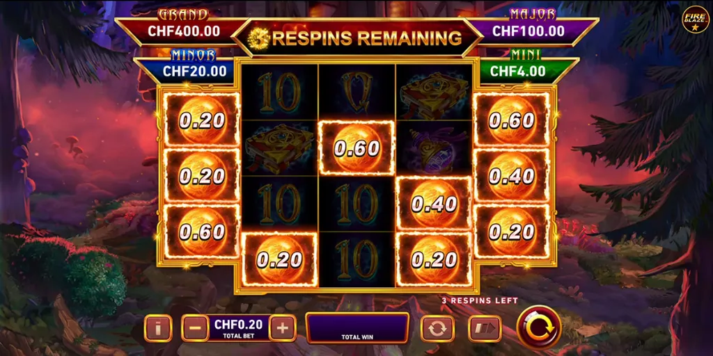 Fire Blaze - Game Screenshot with red wizard theme.