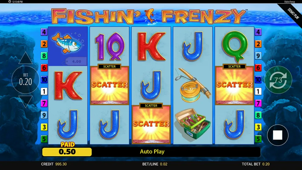 Fishin' Frenzy - Game Screen with Bonus Trigger