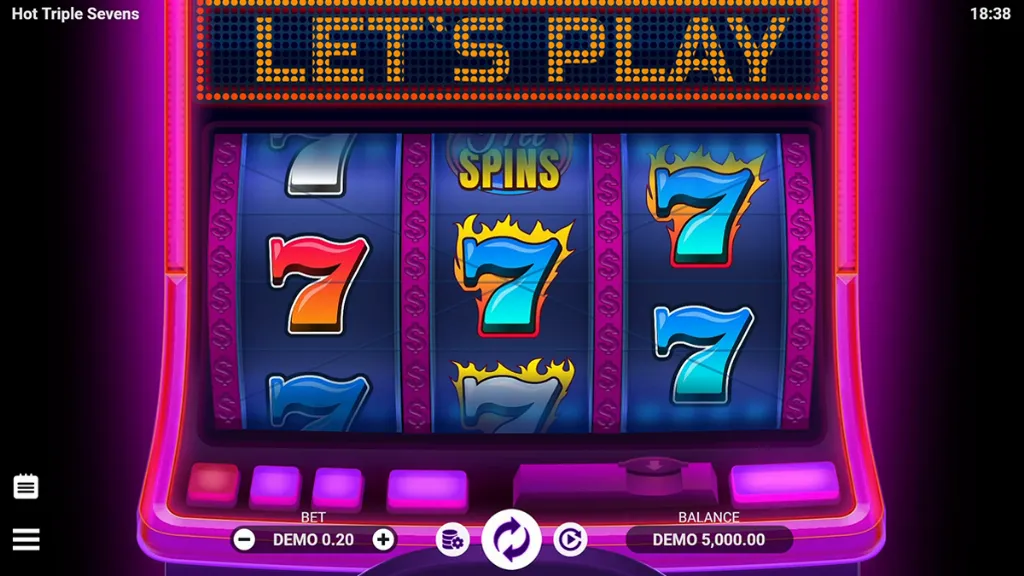 Hot Triple Sevens - Slot Game with spinning reels.