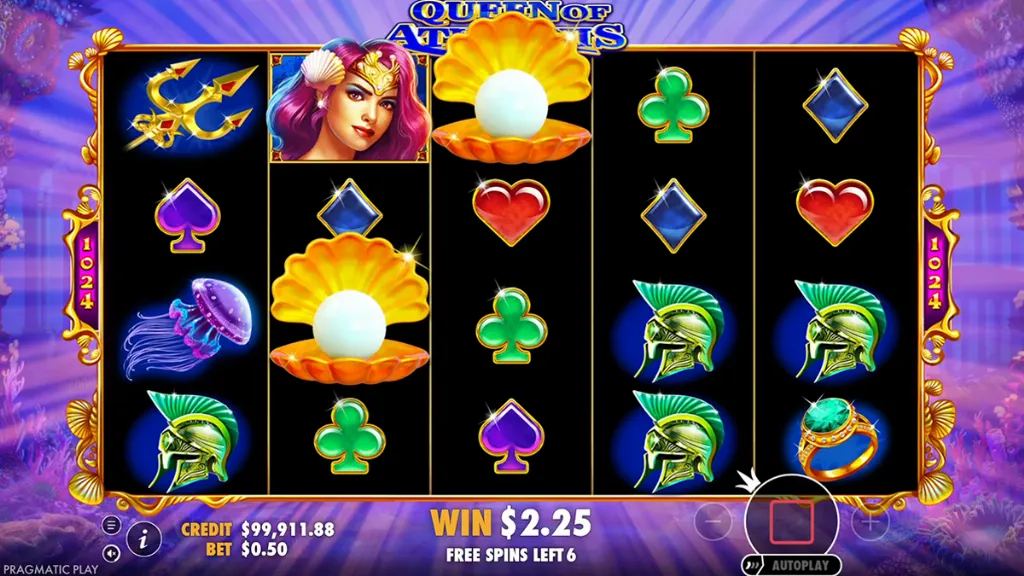 Queen of Atlantis - Slot Game with vibrant symbols