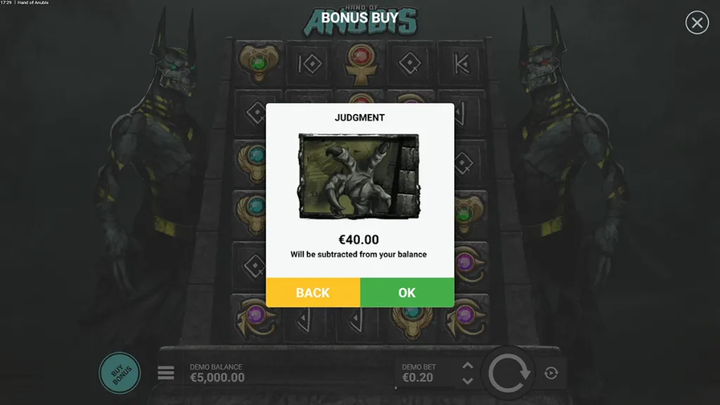 Hand of Anubis - Product photo with bonus buy screen.